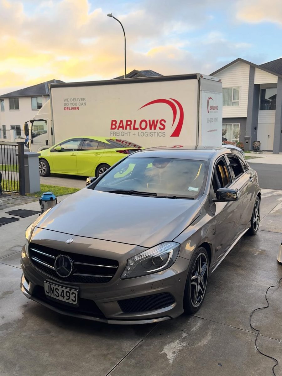 Grey Mercedes-Benz A-Class AMG, front three-quarter