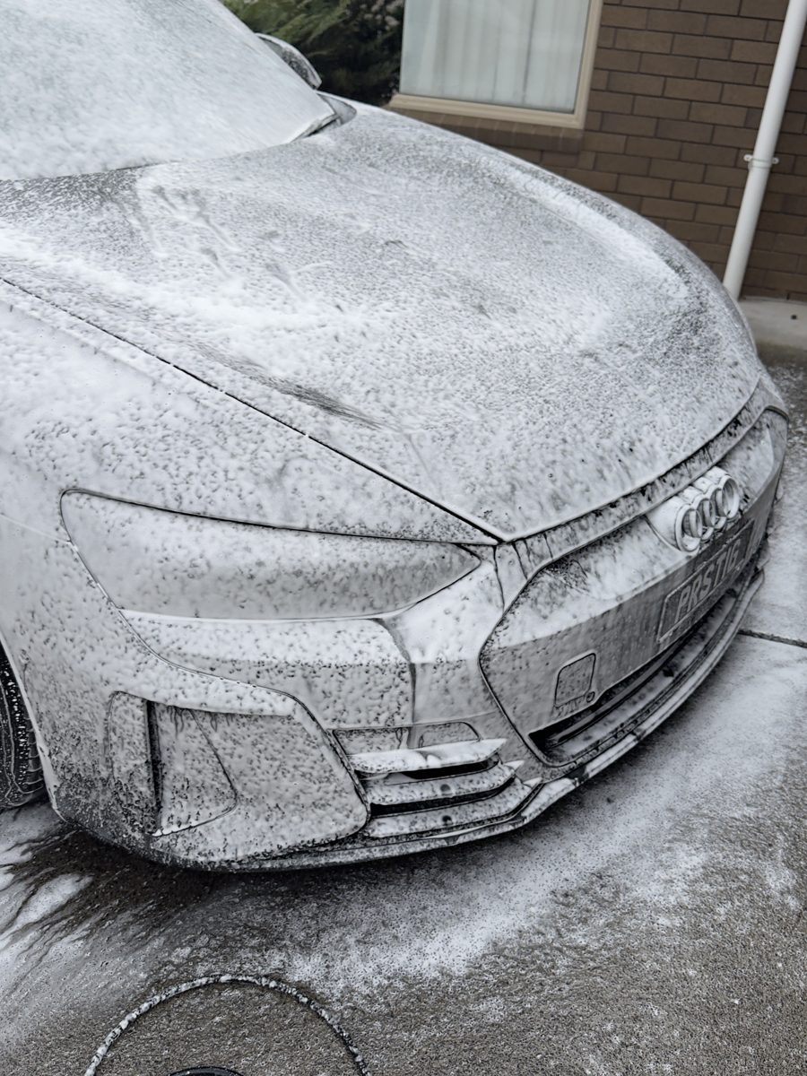 Audi covered in wash foam